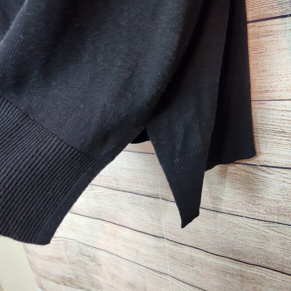 Laurie Felt Women's Cashmere Blend Intarsia V-Neck Sweater Top Black Size 2X - Picture 5 of 13